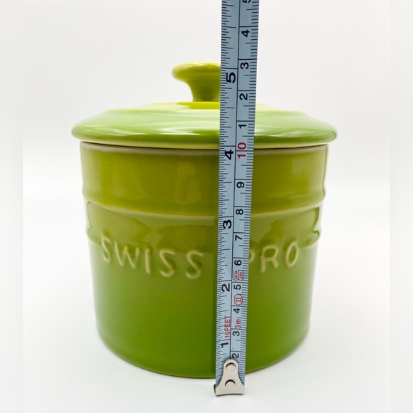 Ceramic Canister Swiss Pro Lime Green Jar Kitchen Coffee Tea Container Lid Decor - Picture 9 of 10